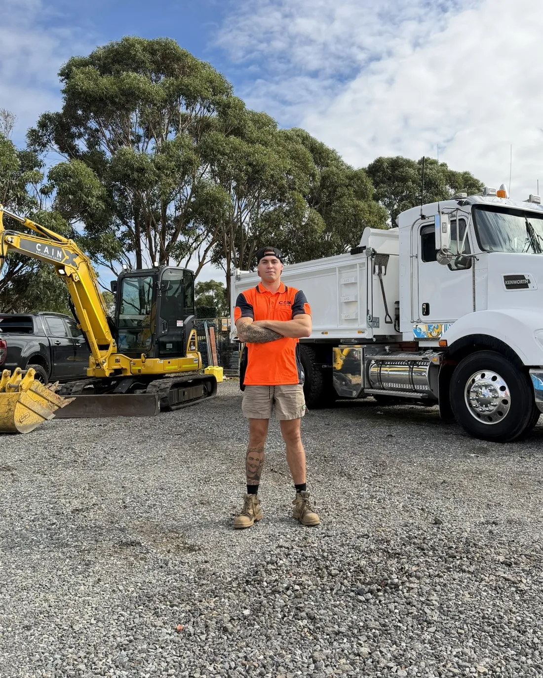 Brad Cain on site with a CEG excavator