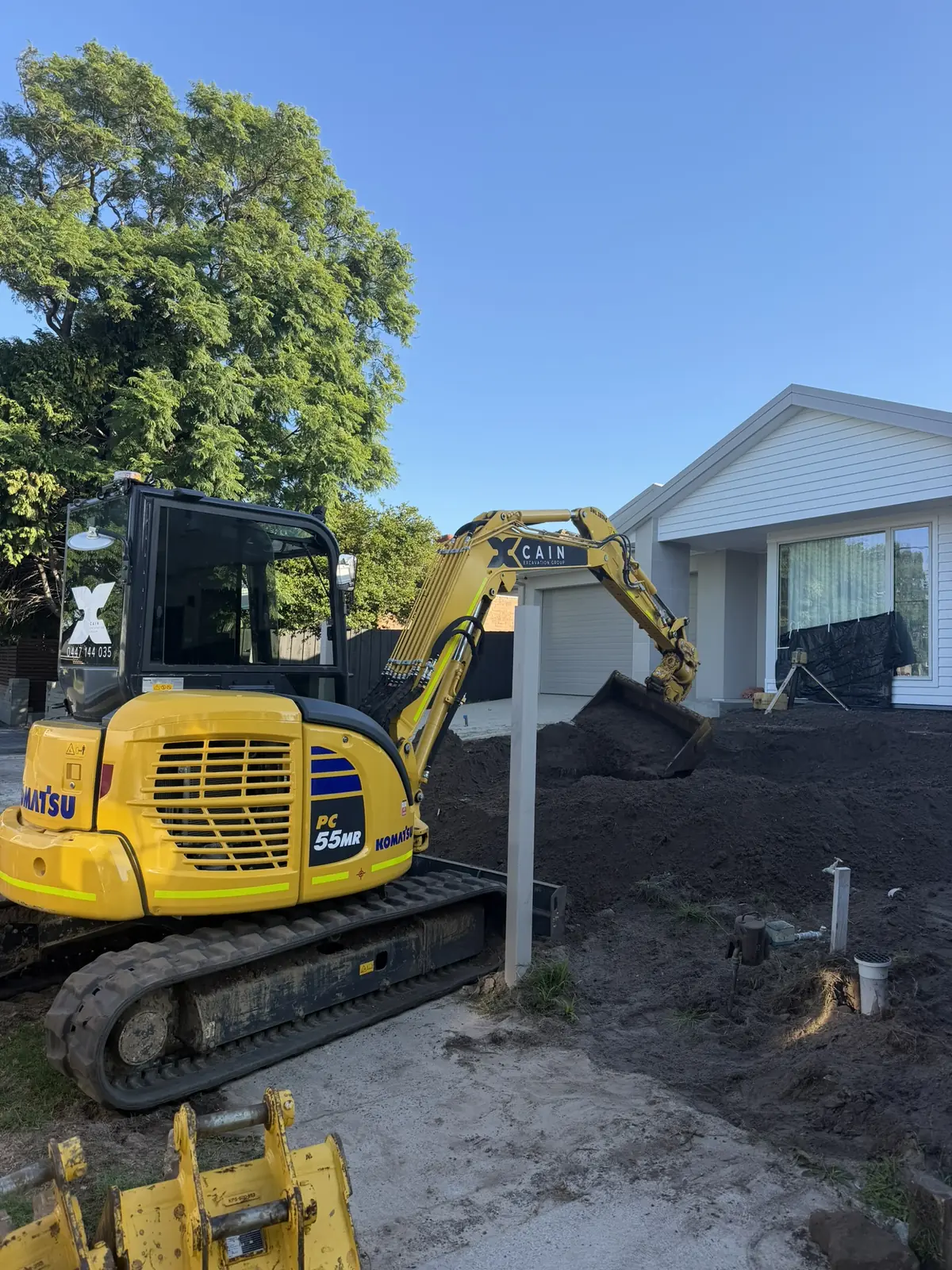 Front yard strip and level